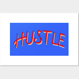 Hustle Retro Text Posters and Art